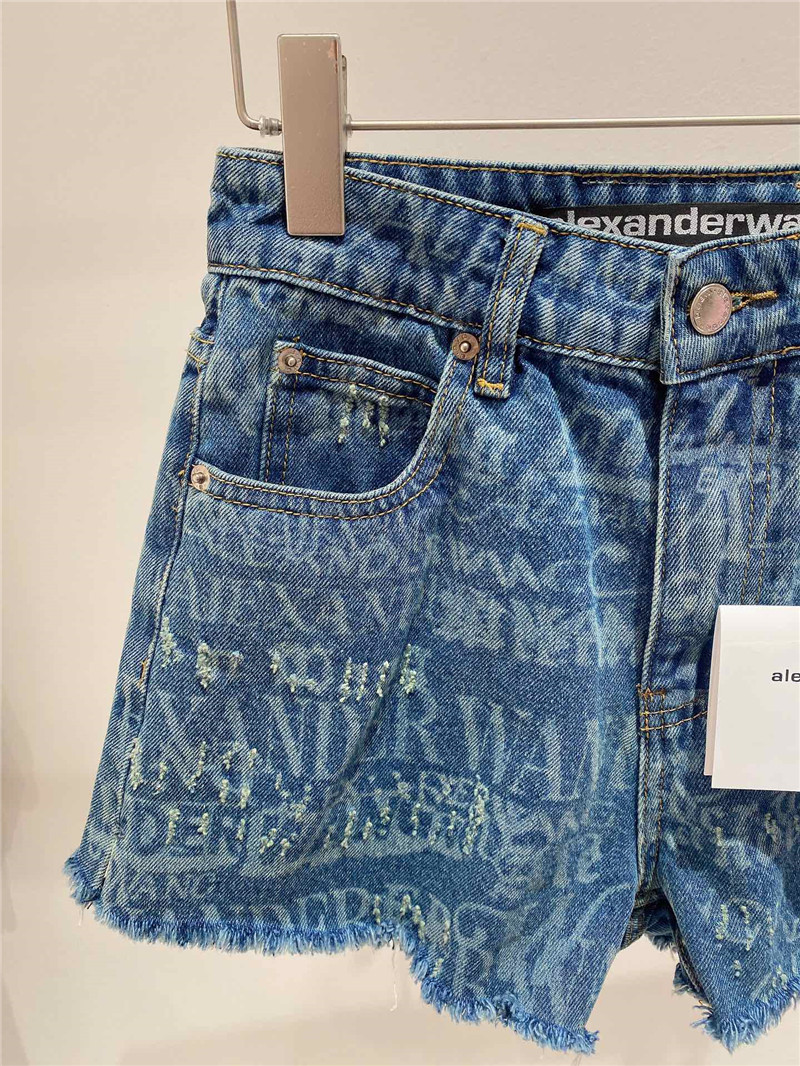 A1exa*der wang printed denim shorts replica clothing sites