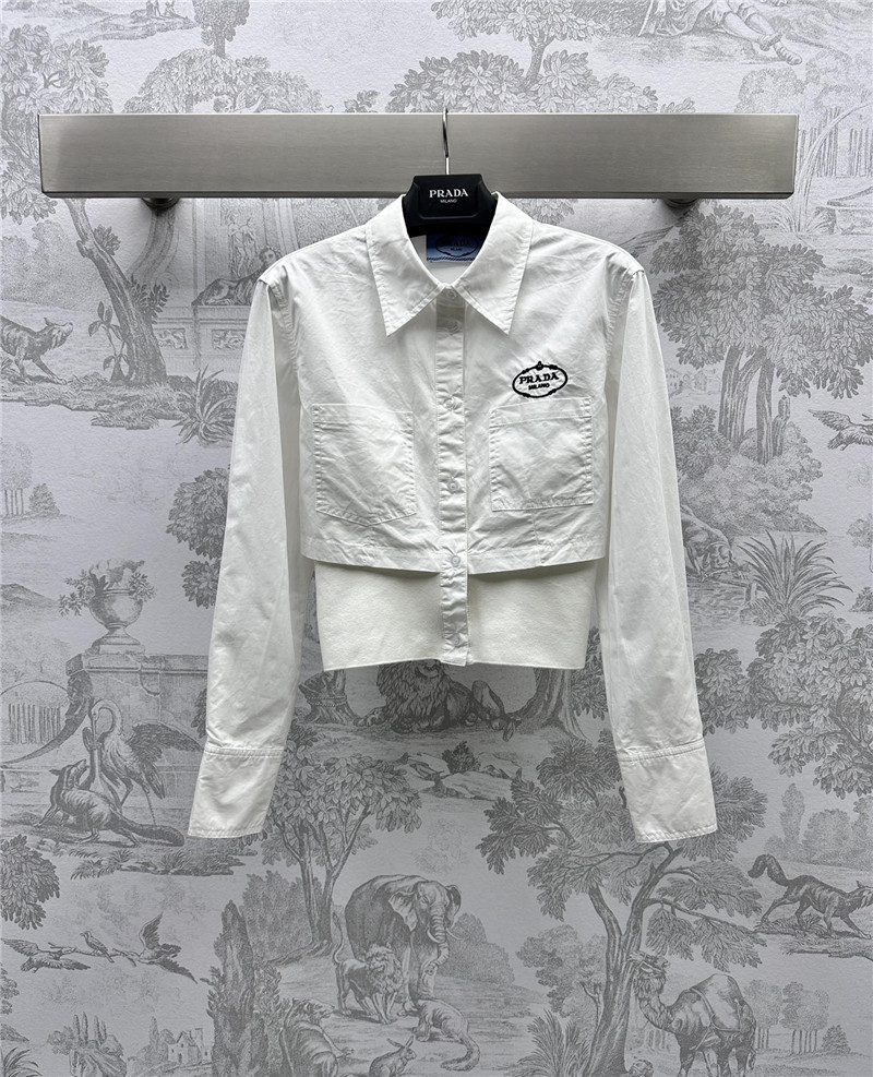 Pra*a fake two piece slim shirt replica d&g clothing