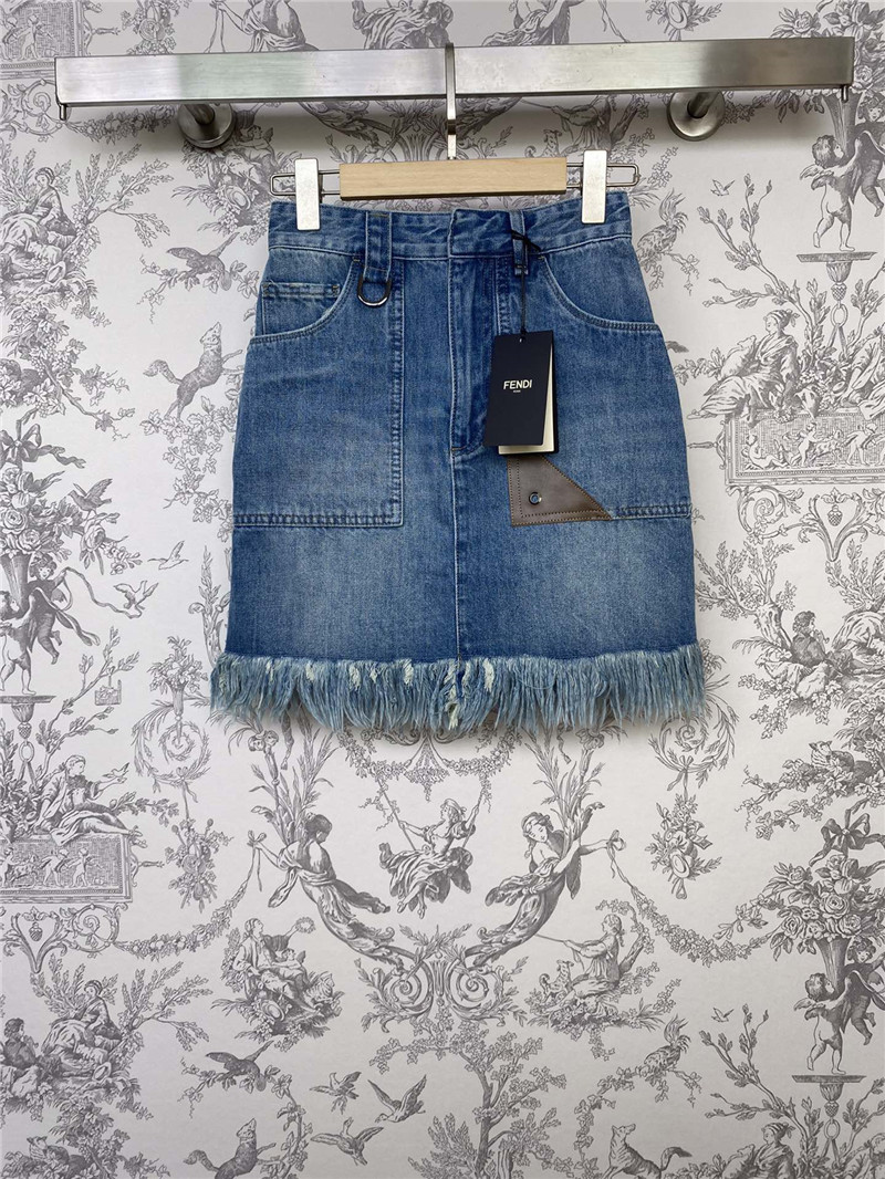 F**di tassel hip-hugging denim skirt replica d&g clothing