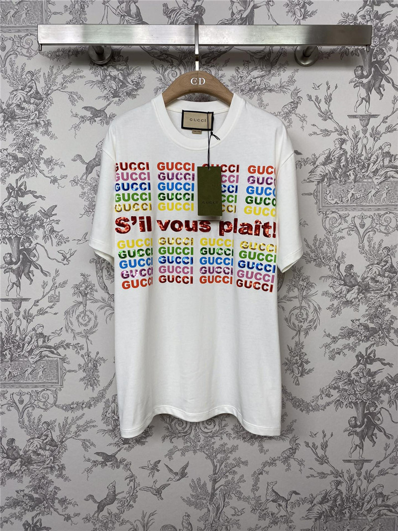 Gucci sequin letter T-shirt replica clothes