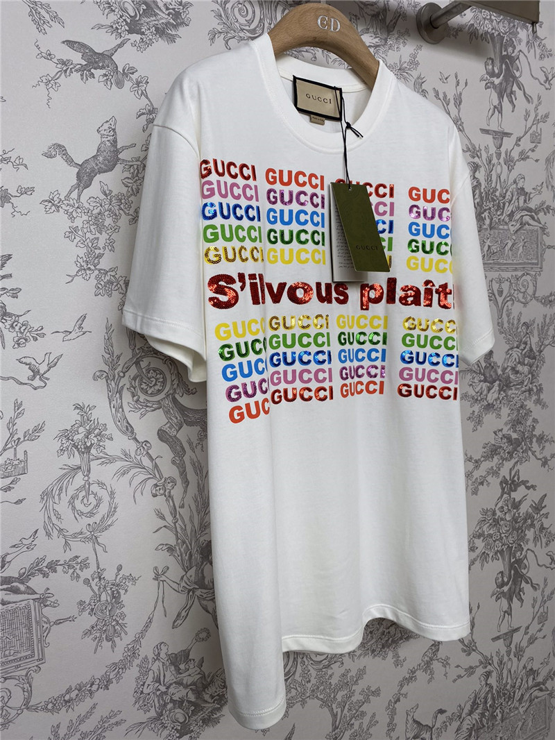 Gucci sequin letter T-shirt replica clothes