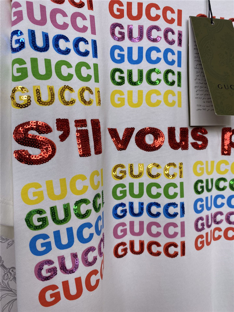 Gucci sequin letter T-shirt replica clothes