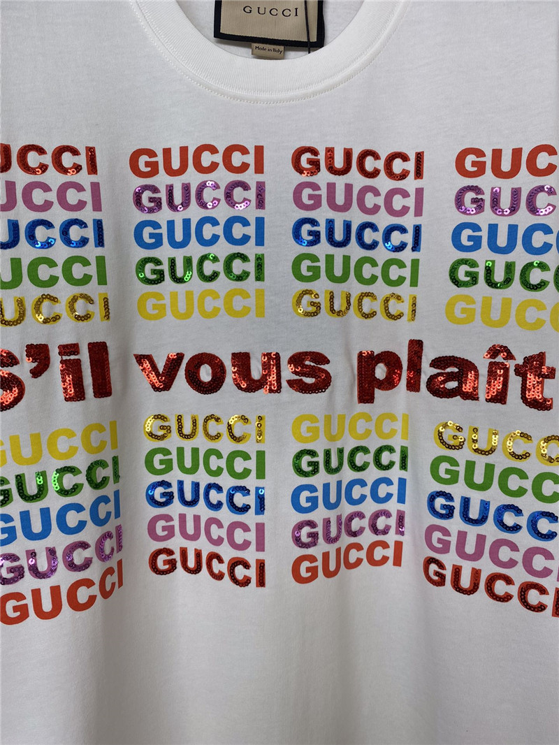 Gucci sequin letter T-shirt replica clothes