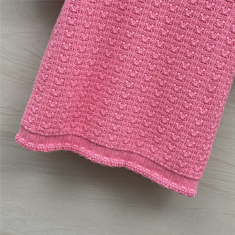 Ch**el hollow embossed braided short-sleeved top replica clothes