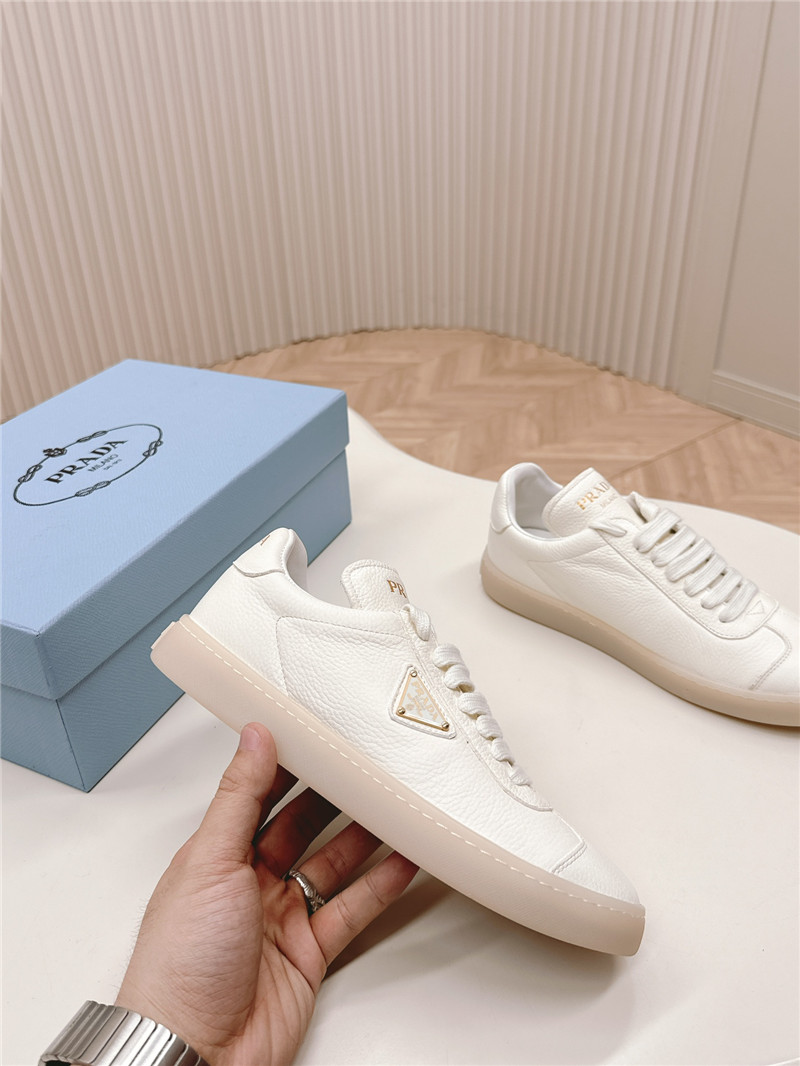Pra*a white leather sneakers for women