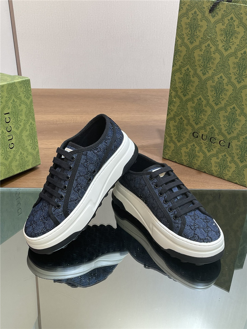 Gvc*1 gg denim platform sneakers for women