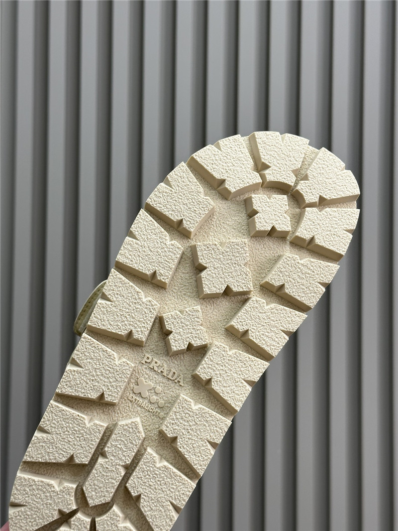 Pra*a double strap lambskin slippers replica designer shoes