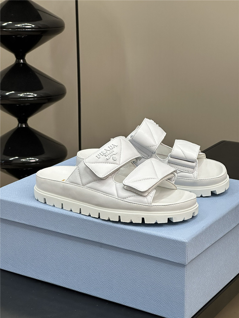 prada double strap lambskin slippers replica designer shoes