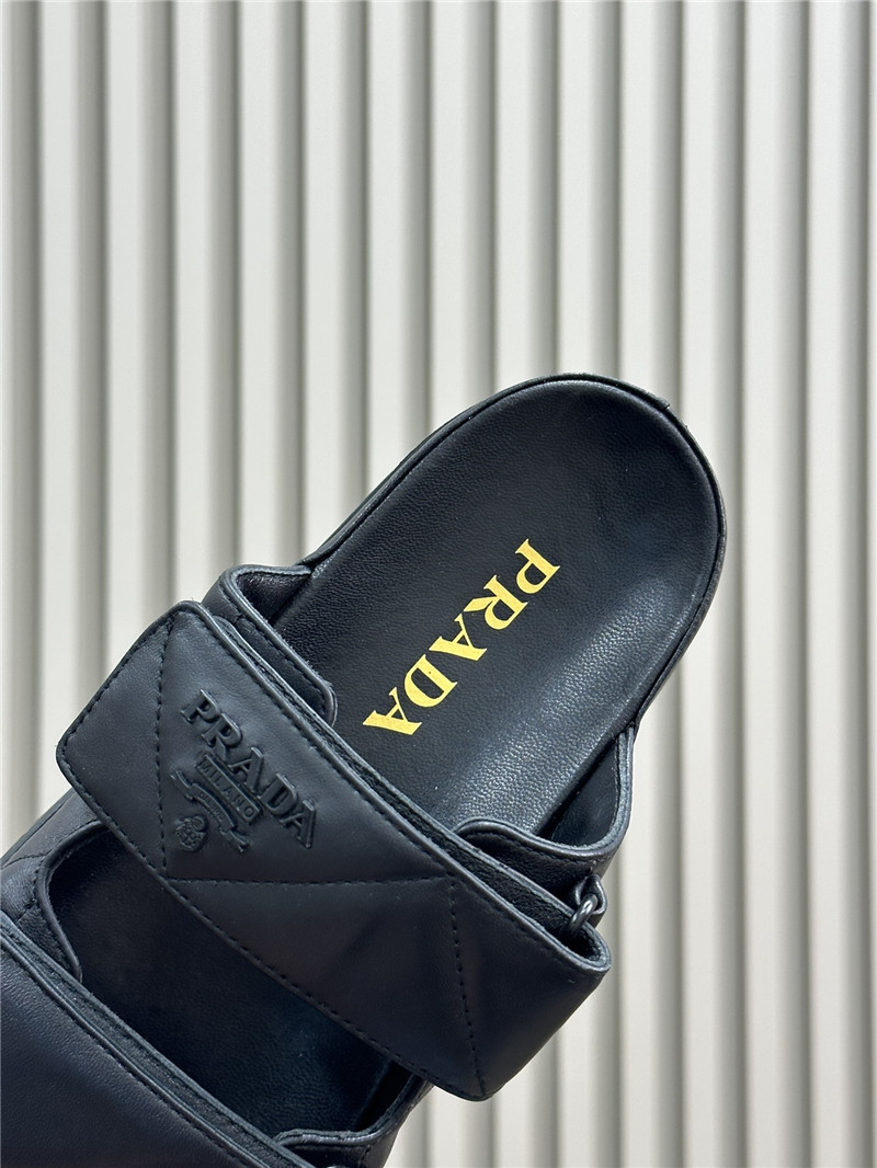 prada double strap lambskin slippers replica designer shoes