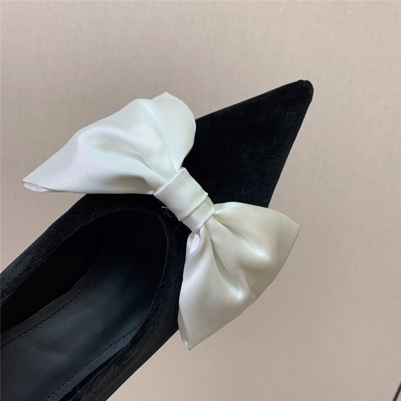 balmain bow velvet high-heeled shoes Marg*e1a replica shoes