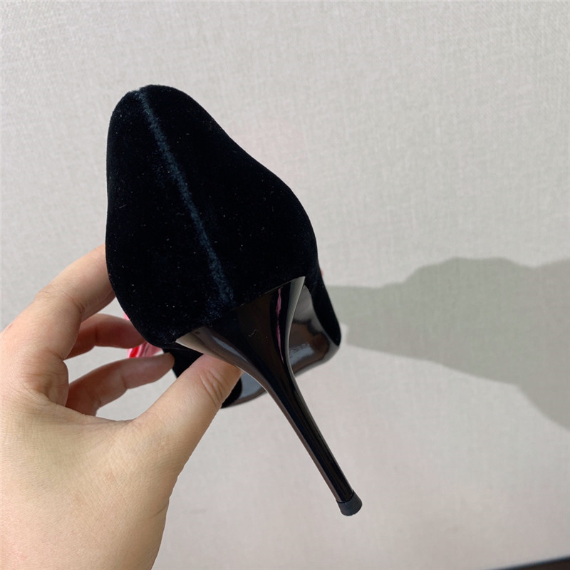 balmain bow velvet high-heeled shoes Marg*e1a replica shoes