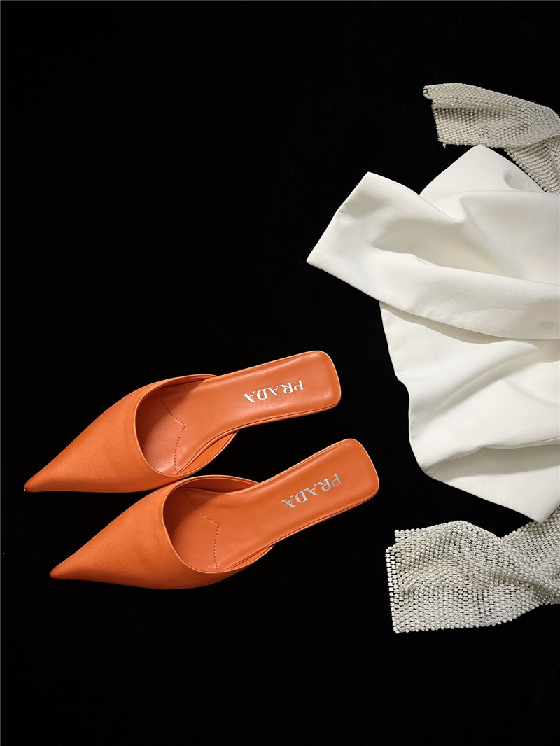 prada pointed toe kitten heel slippers replica shoes