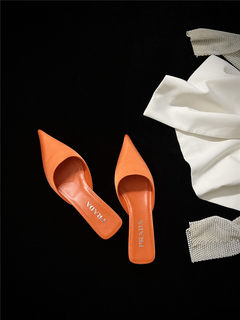 prada pointed toe kitten heel slippers replica shoes