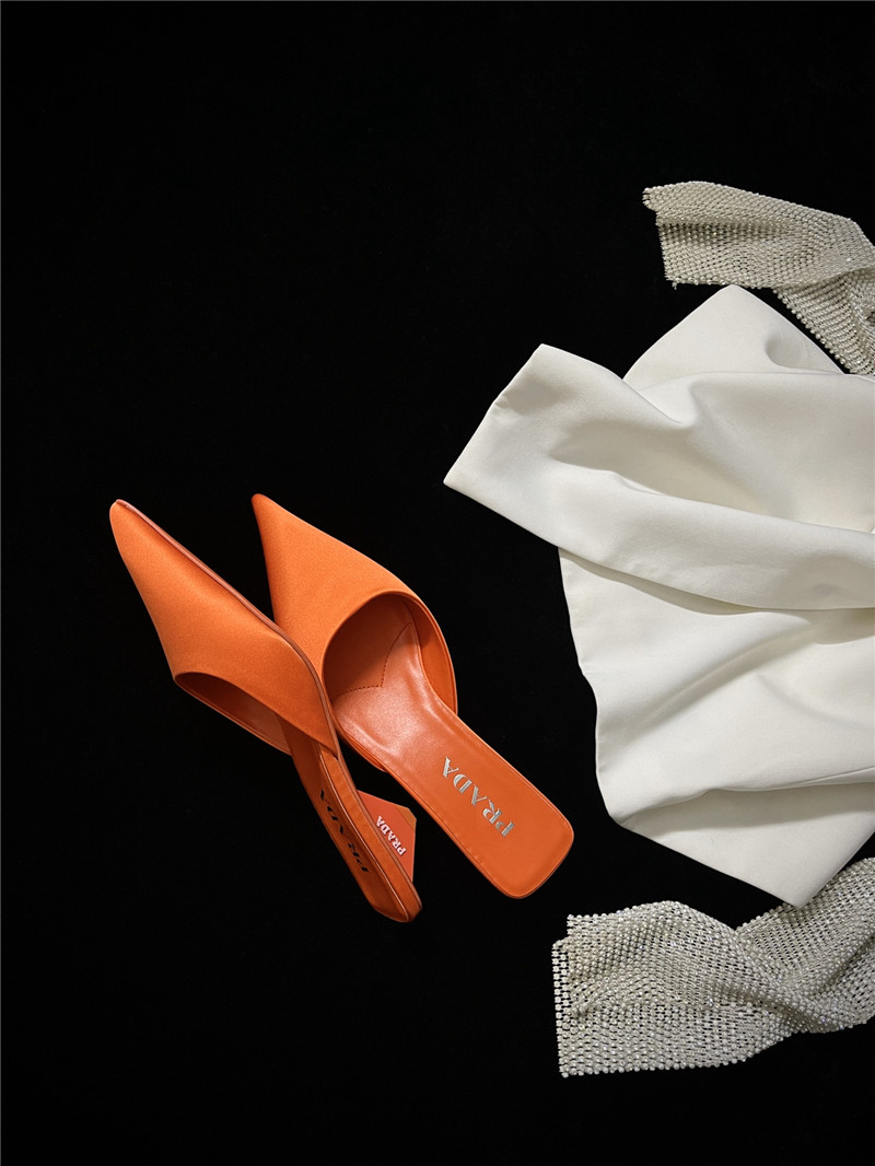 prada pointed toe kitten heel slippers replica shoes