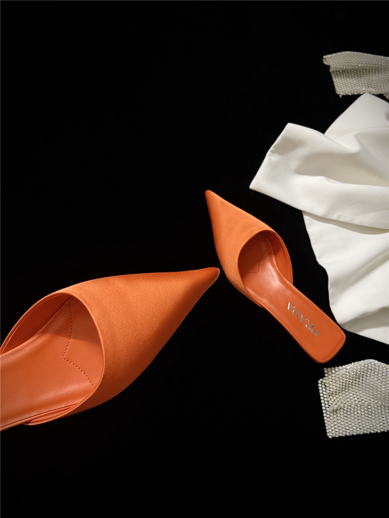 prada pointed toe kitten heel slippers replica shoes