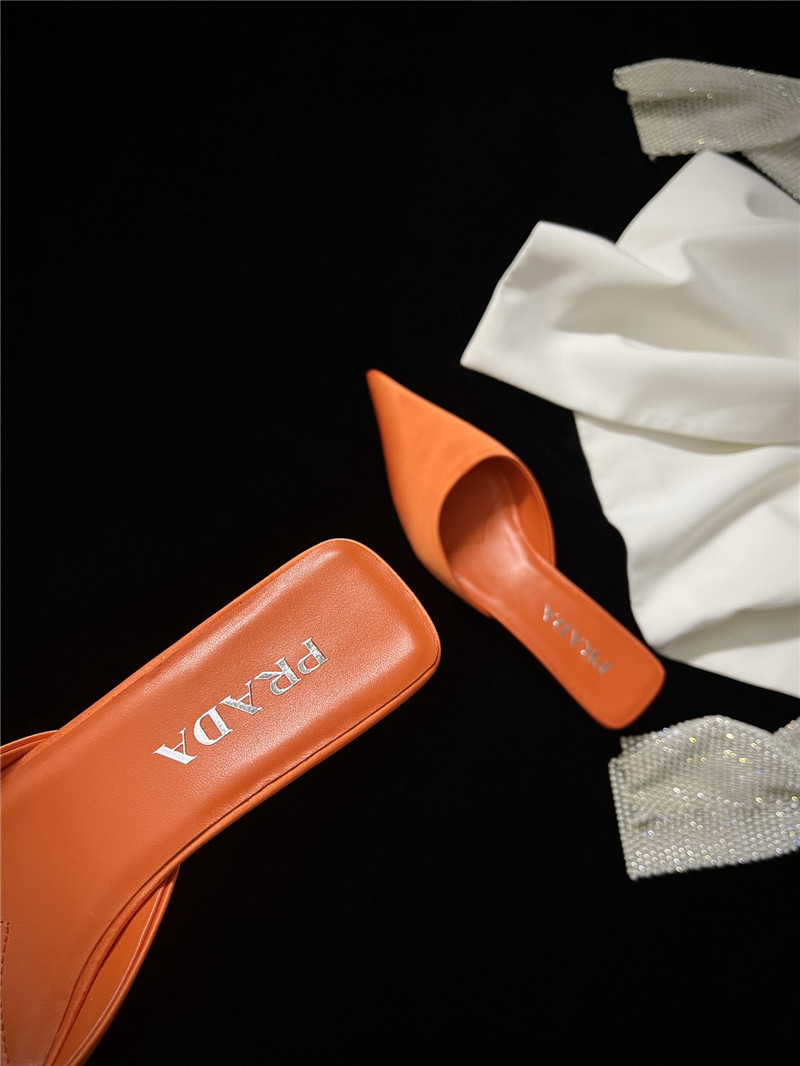 prada pointed toe kitten heel slippers replica shoes