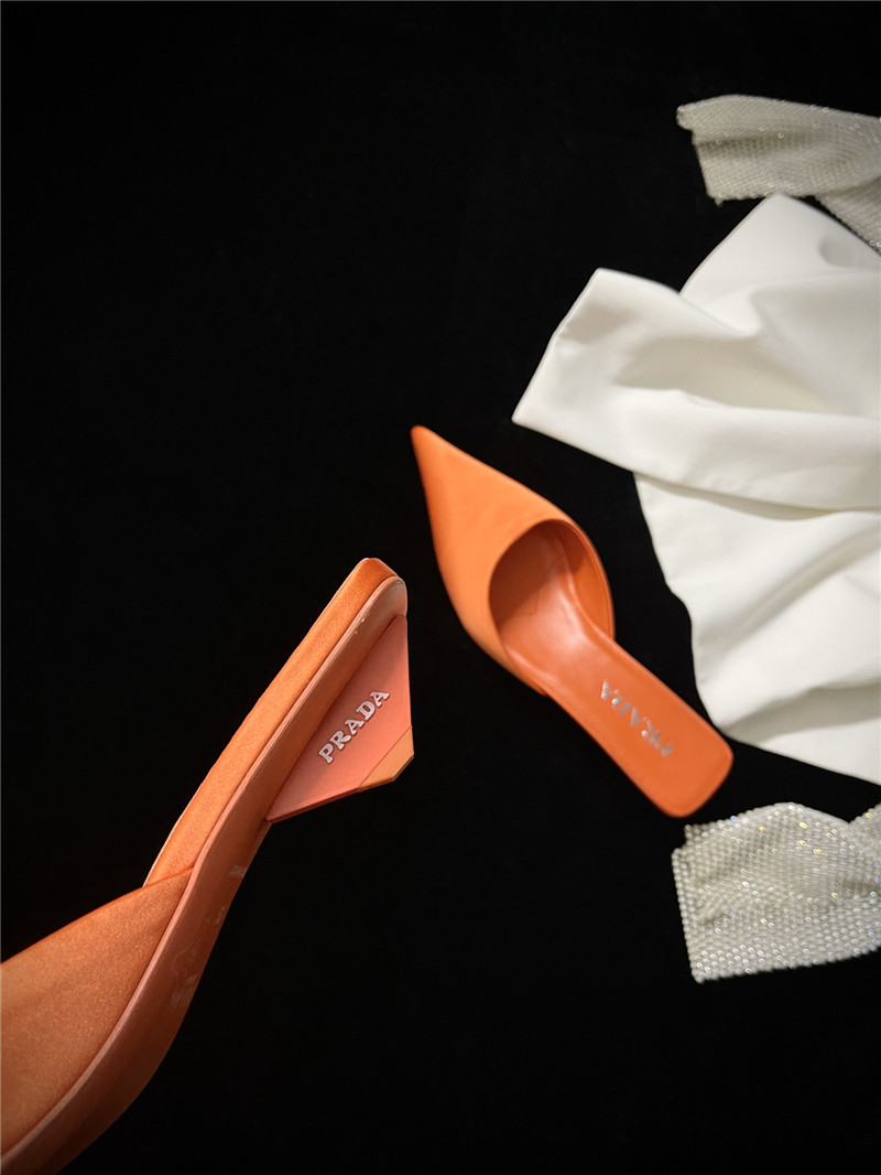 prada pointed toe kitten heel slippers replica shoes