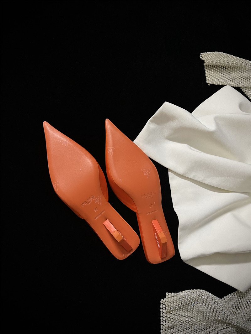 prada pointed toe kitten heel slippers replica shoes