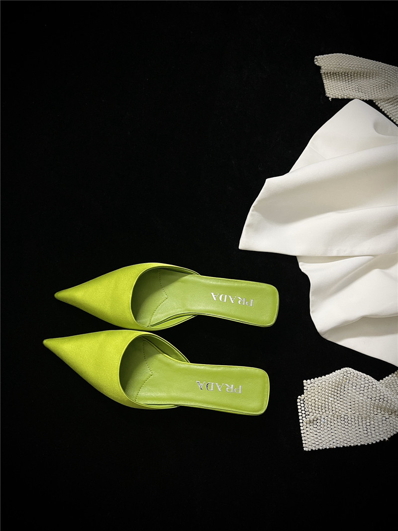 prada pointed toe kitten heel slippers replica shoes