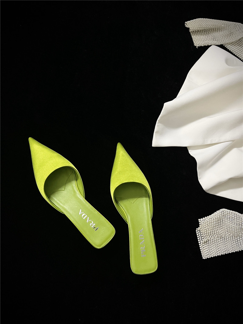 prada pointed toe kitten heel slippers replica shoes
