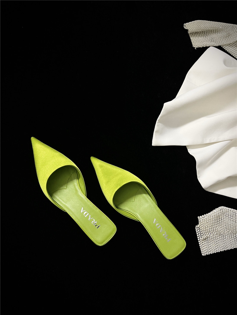 prada pointed toe kitten heel slippers replica shoes