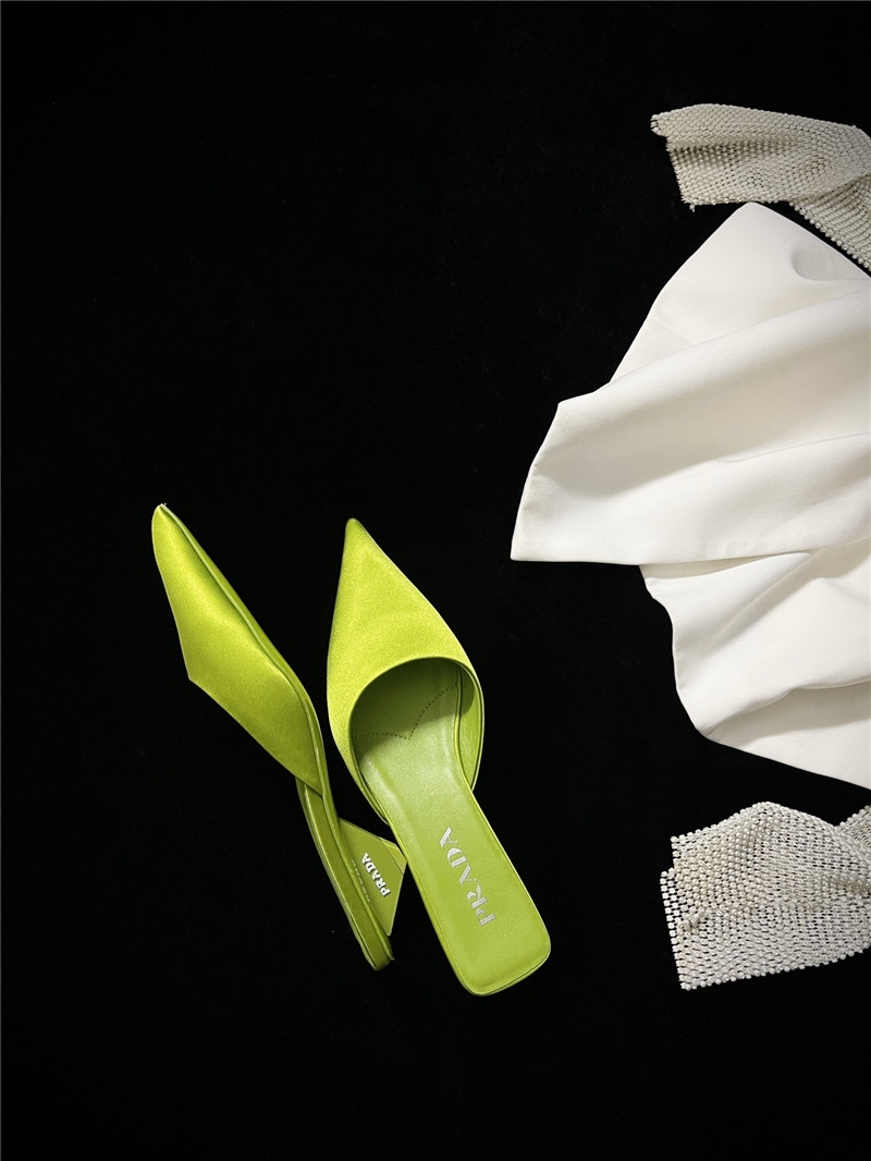 prada pointed toe kitten heel slippers replica shoes