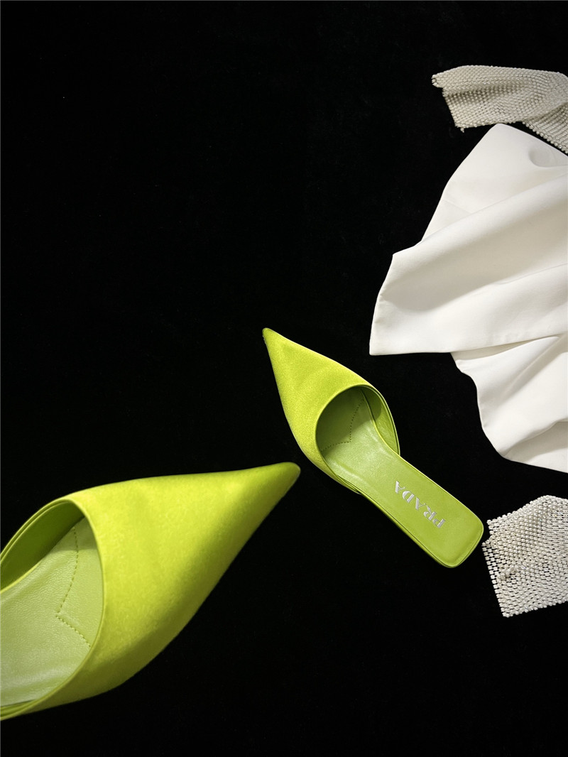 prada pointed toe kitten heel slippers replica shoes