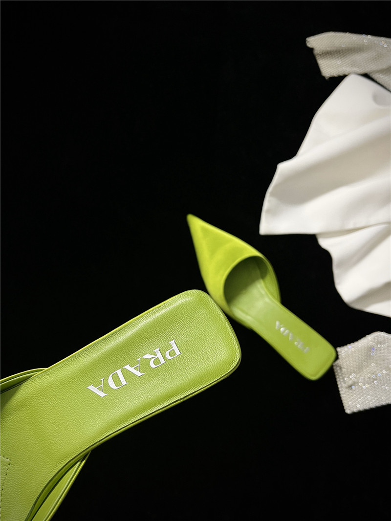 prada pointed toe kitten heel slippers replica shoes