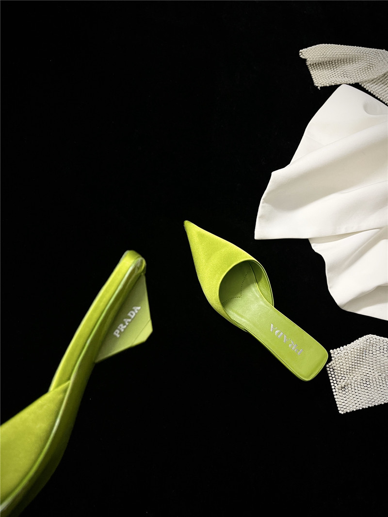 prada pointed toe kitten heel slippers replica shoes