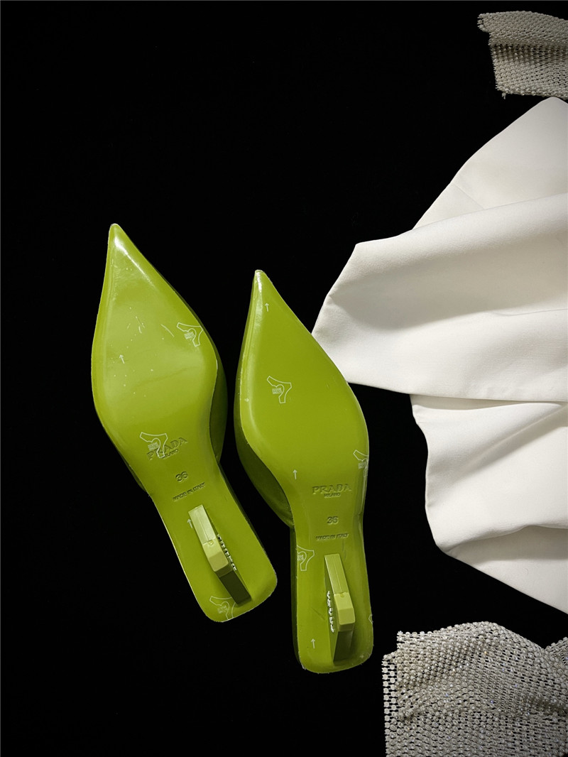 prada pointed toe kitten heel slippers replica shoes