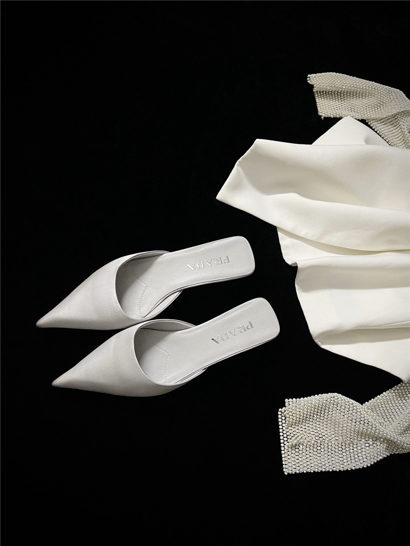 prada pointed toe kitten heel slippers replica shoes