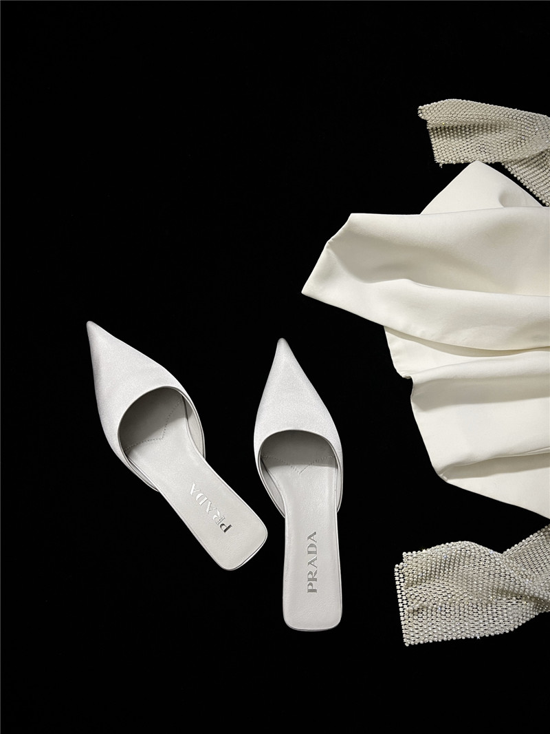 prada pointed toe kitten heel slippers replica shoes