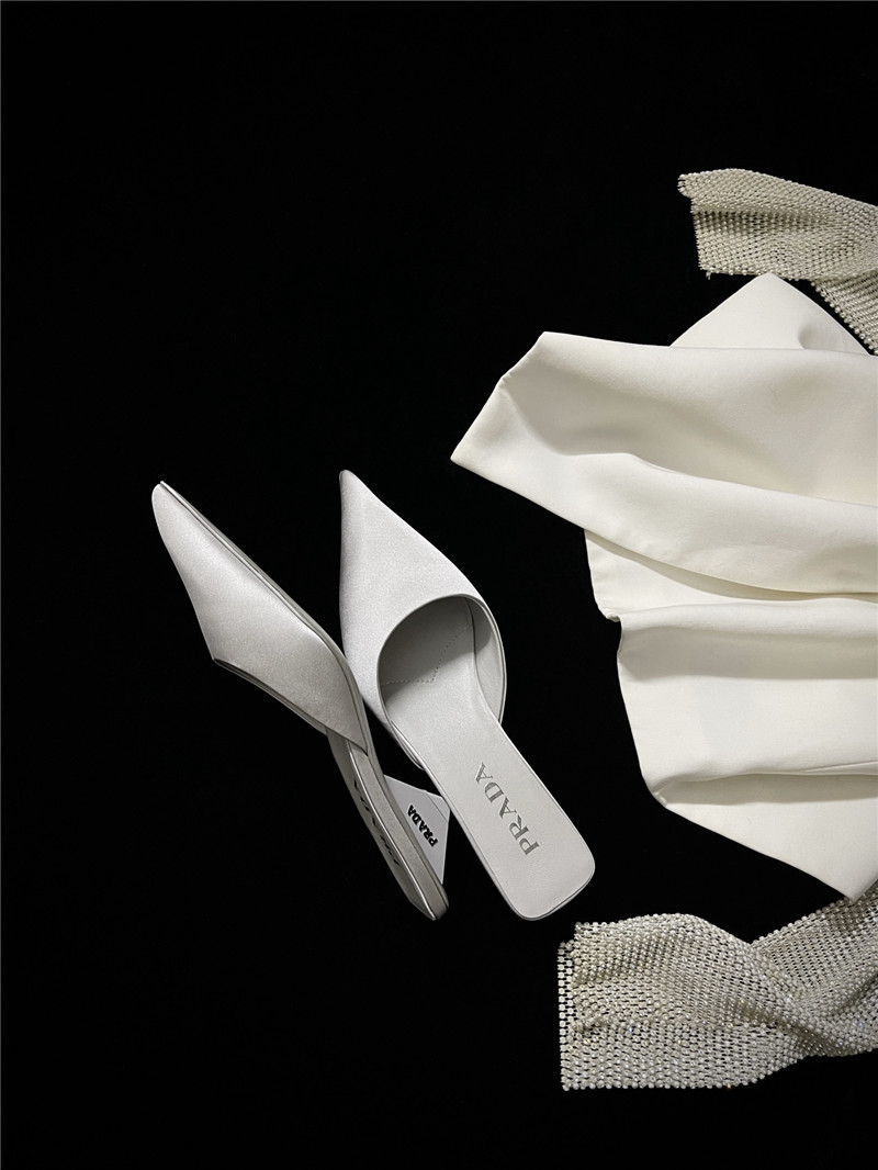 prada pointed toe kitten heel slippers replica shoes