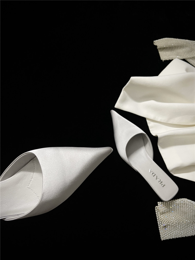 prada pointed toe kitten heel slippers replica shoes