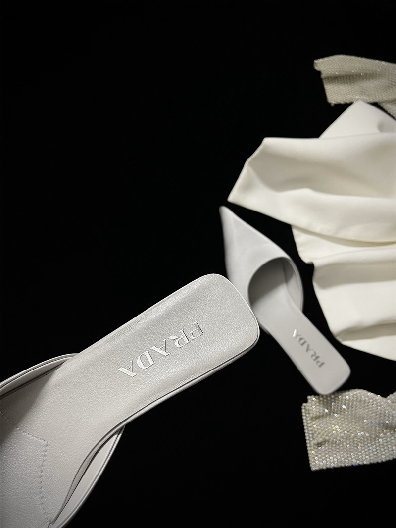 prada pointed toe kitten heel slippers replica shoes