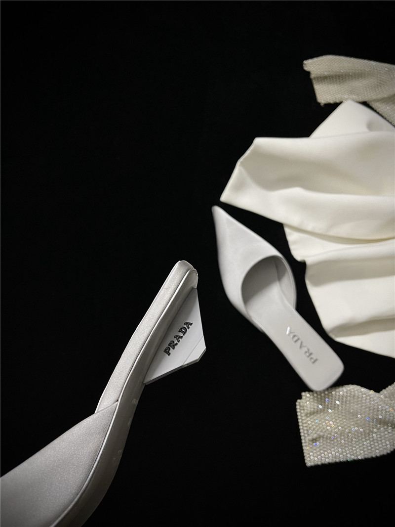 prada pointed toe kitten heel slippers replica shoes