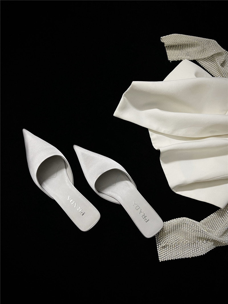 prada pointed toe kitten heel slippers replica shoes