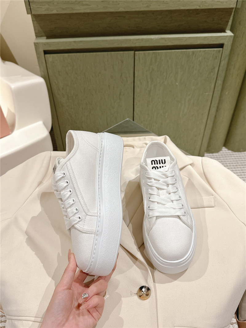 Miu Miu Platform Canvas Sneakers