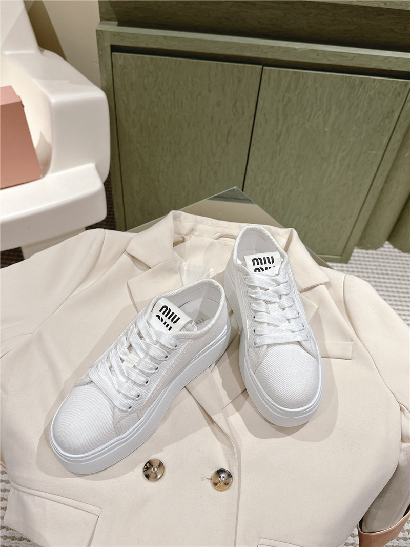 Miu Miu Platform Canvas Sneakers