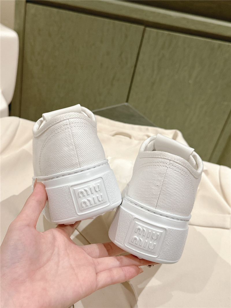 Miu Miu Platform Canvas Sneakers