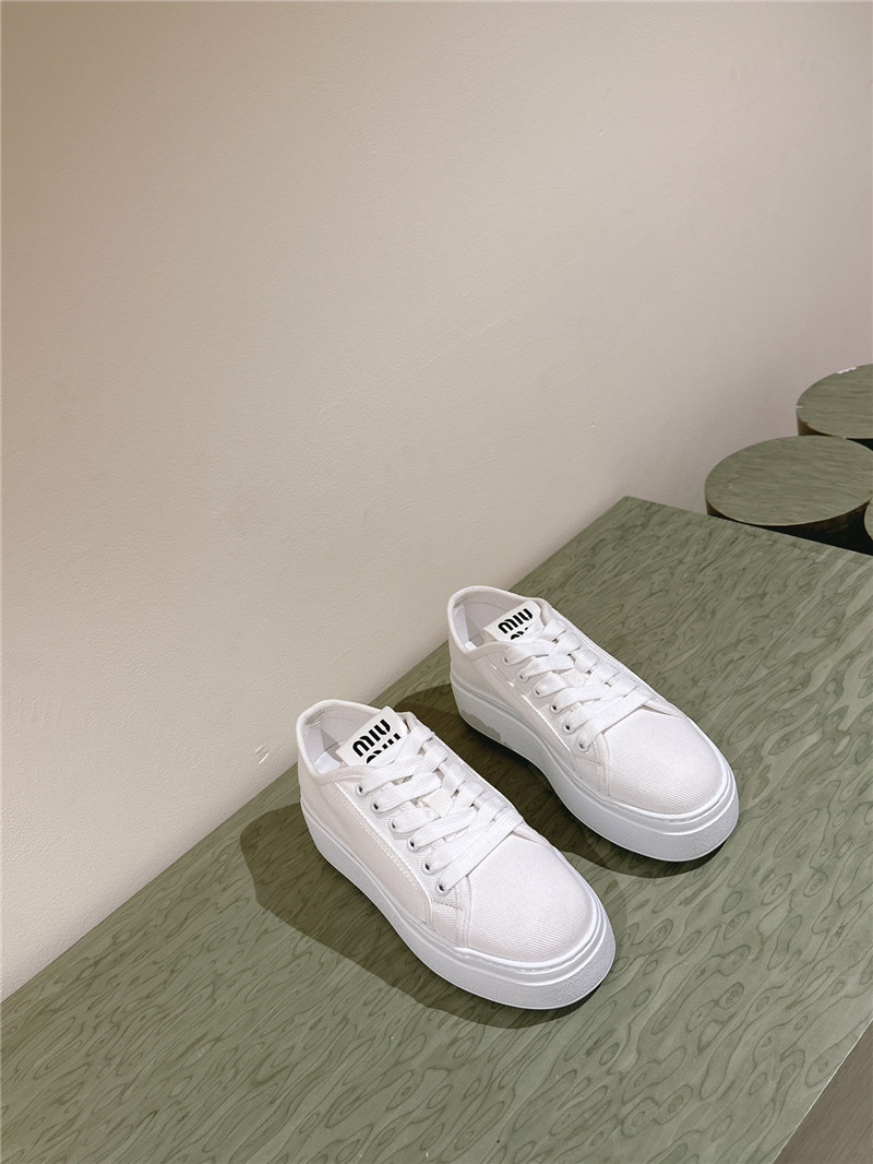 Miu Miu Platform Canvas Sneakers