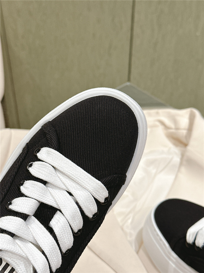 Miu Miu Platform Canvas Sneakers Black