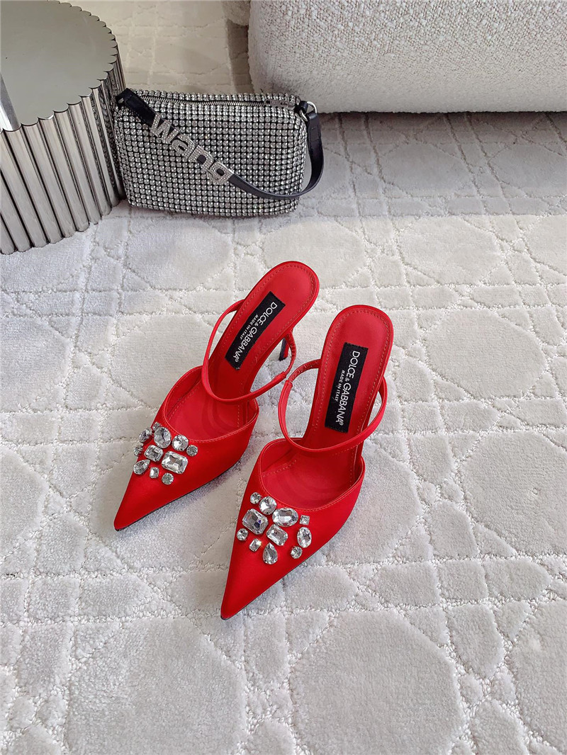 Dolce & Gabbana d&g rhinestone high heels replica shoes
