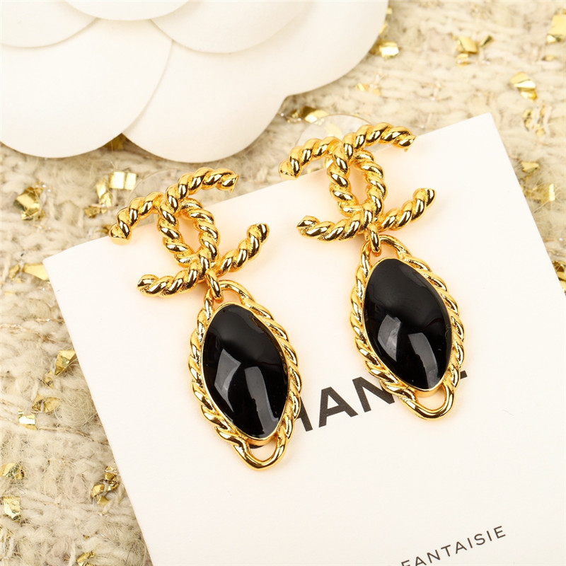 ch**el twisted double c D1am0nd earrings