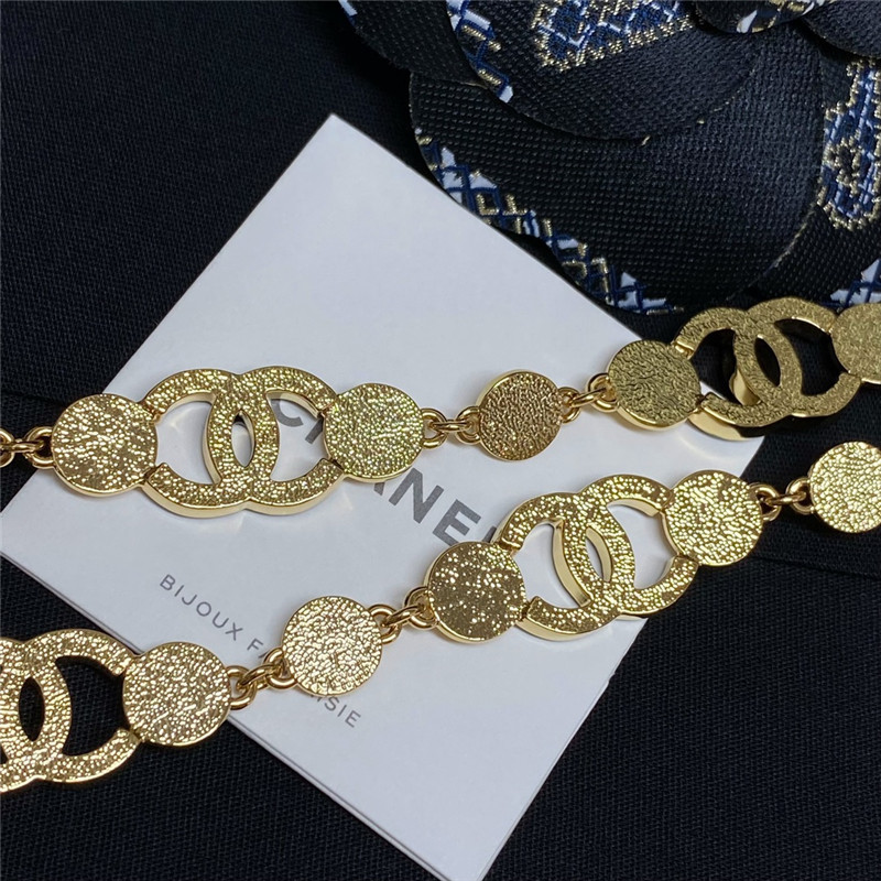 Ch**el denim blue double c star waist chain