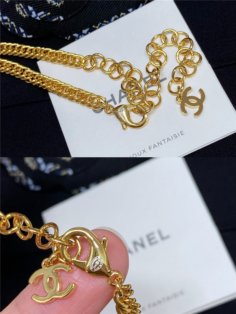 Ch**el denim blue double c star waist chain