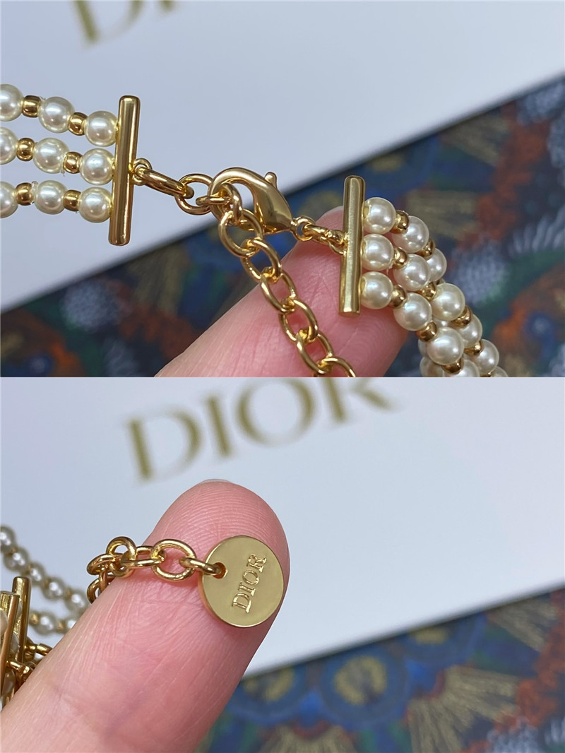 D10r glass bead triple pearl choker waist chain