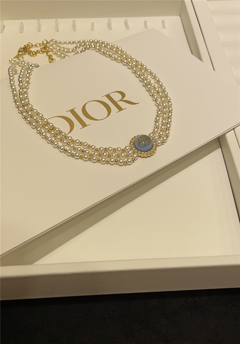 D10r glass bead triple pearl choker waist chain