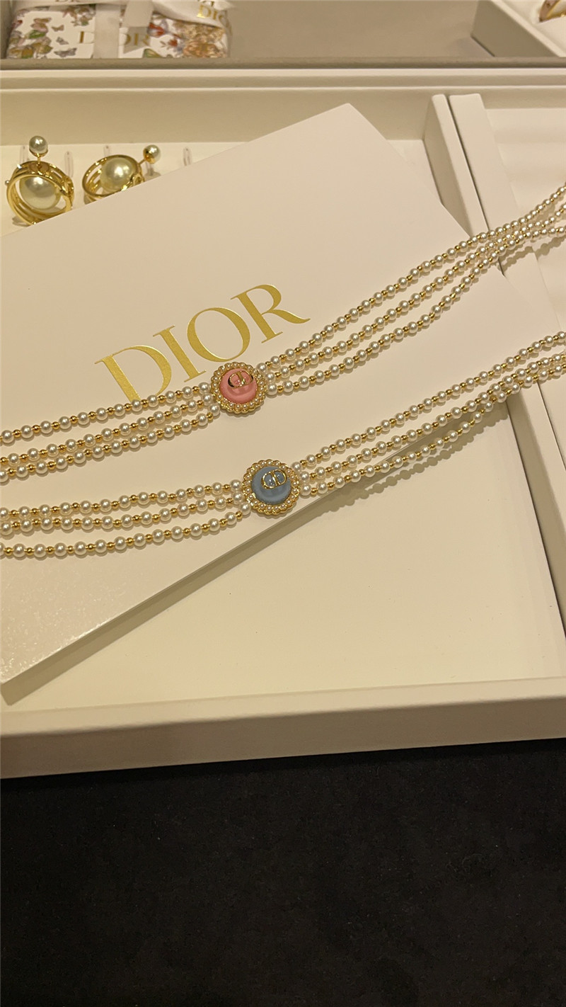 D10r glass bead triple pearl choker waist chain