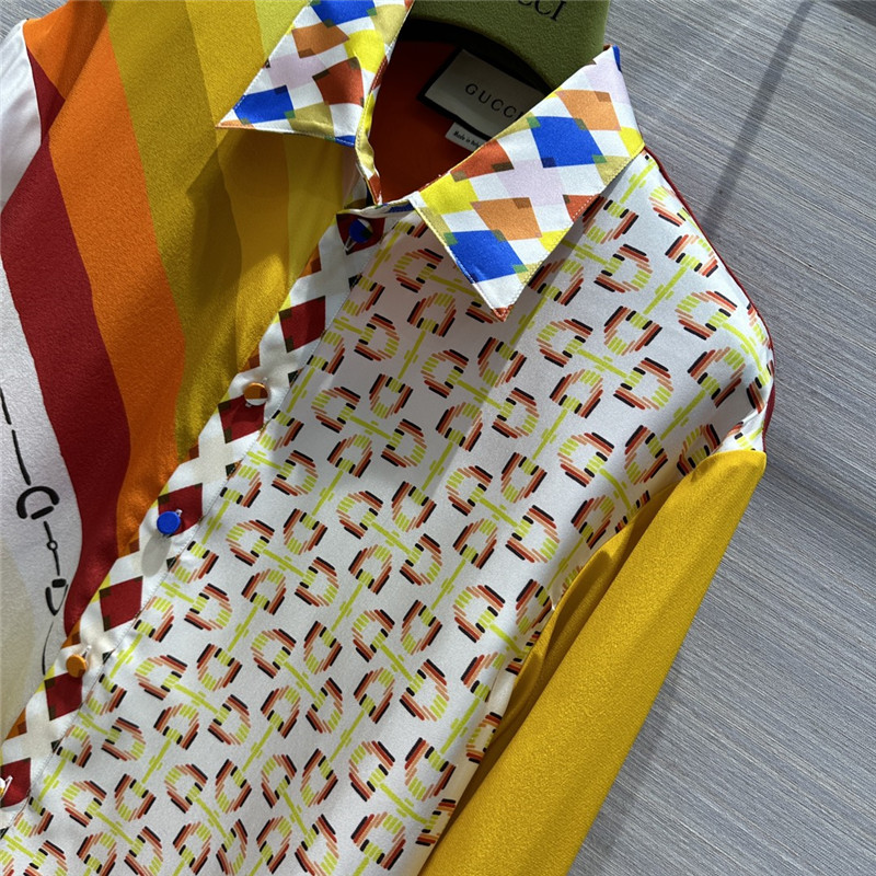 Gucci patchwork printed silk shirt replica d&g clothing